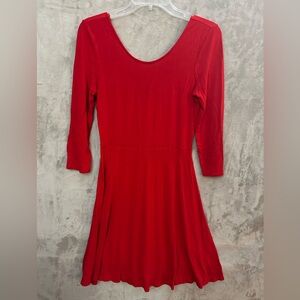 Express Vibrant Red Long Sleeve Dress Small‎